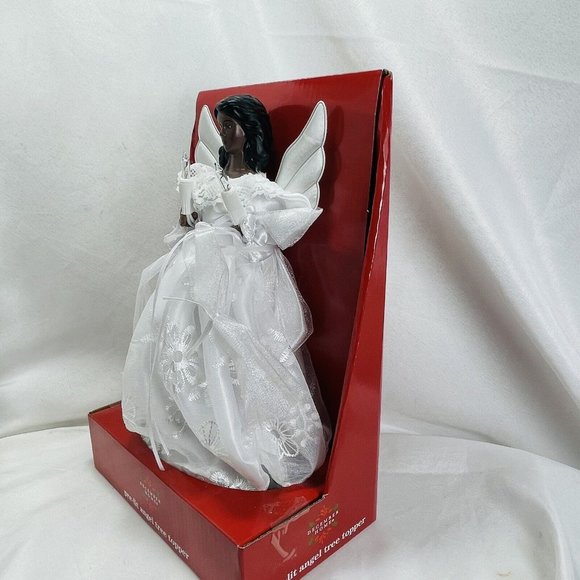African American Angel Tree Topper 10 Inch Incandescent December Home Pre-Lit - Picture 6 of 8
